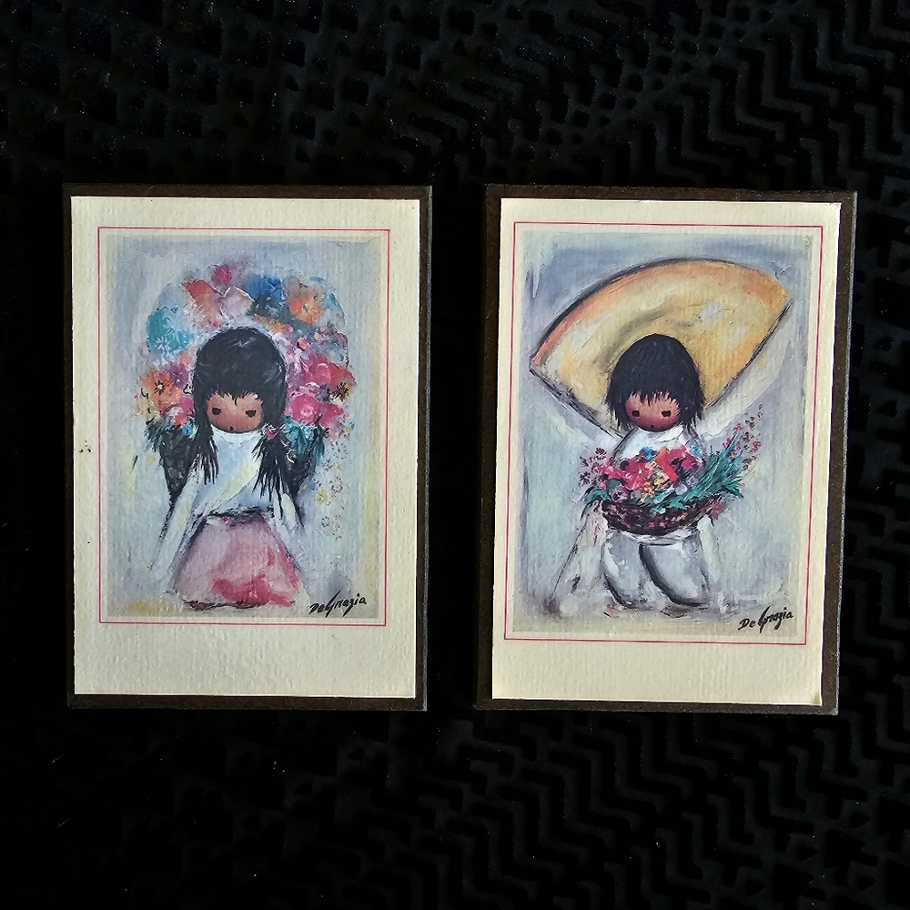 Vintage DeGrazia Flower Boy & Flower Girl Mini Set